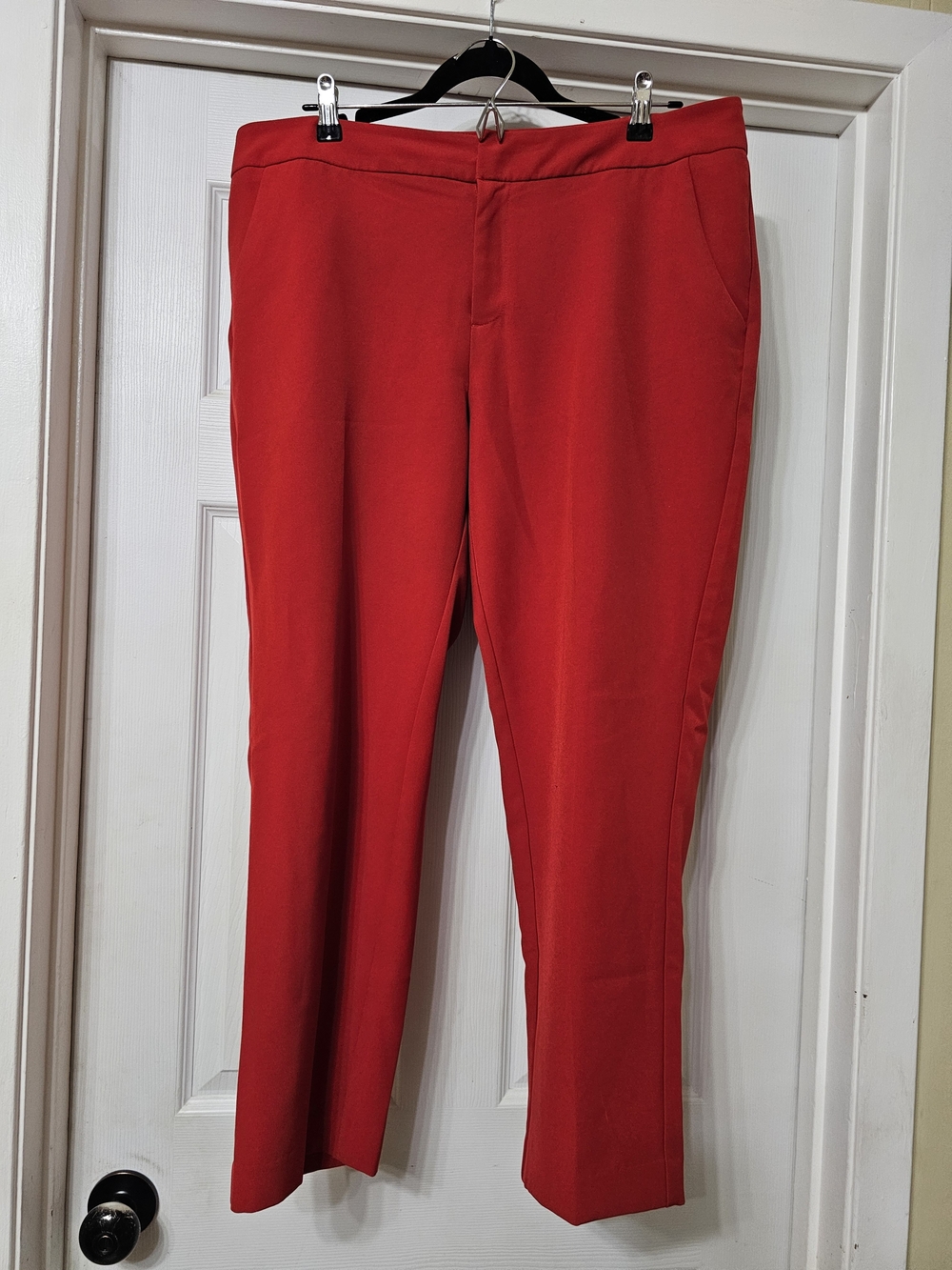 a new day Red Slim Straight Trousers